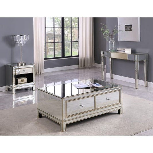 GlitzGlow Grey Mirrored Side Table (Copy) Venetian Design (The boutique factory) 100% Heart Made Products