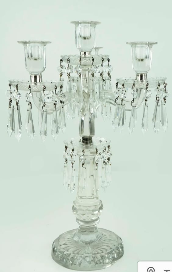 CRYSTAL CANDLE STAND Venetian Design