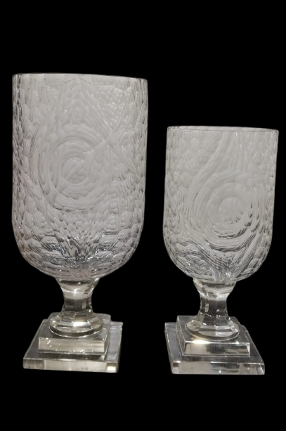 Elegant Crystal Glass Vase - Large Textured Design Venetian Design