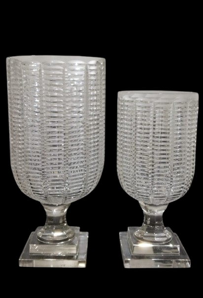 Tall Crystal Vase for Floral Arrangements Venetian Design