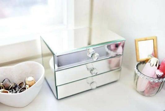 Silver Mirrored Jewellery Box Venetian Design (The boutique factory) 100% Heart Made Products