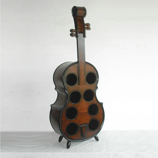 Wood Brown Violin Wine Rack Venetian Design 100% Heart Made Products